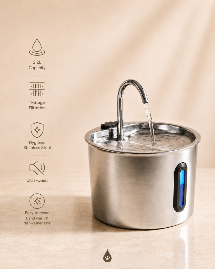 The Pawdrop Stainless Steel Fountain